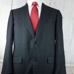 Hickey Freeman 42L Suit Blazer Sports Coat Gray